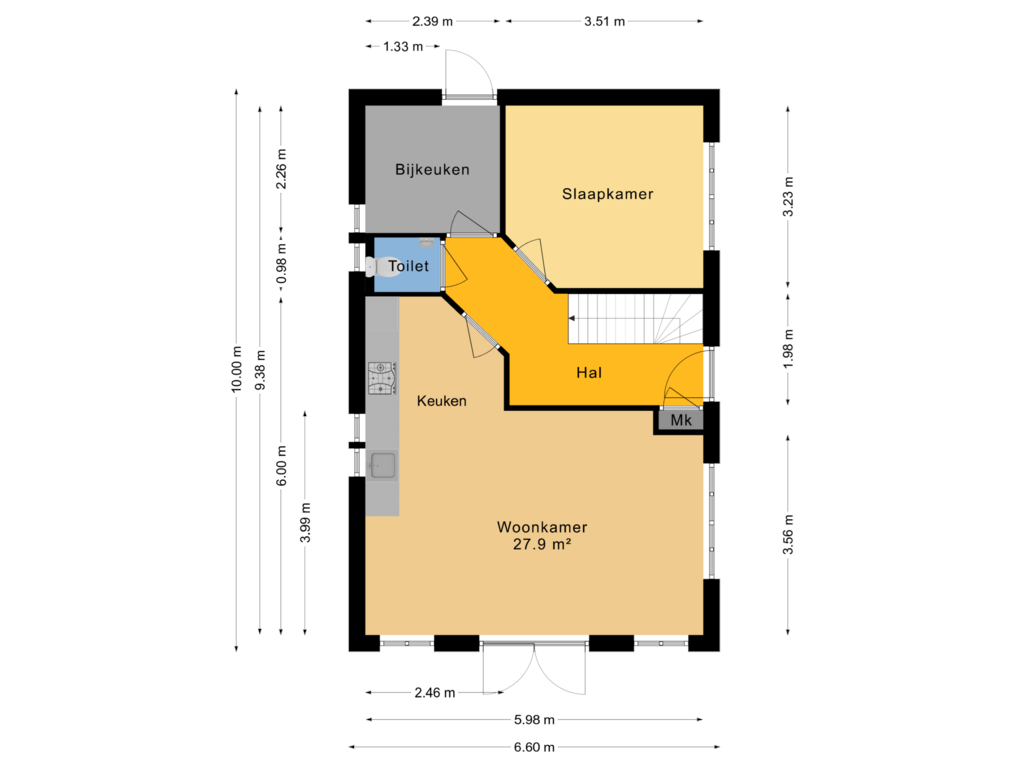 View floorplan of Begane grond of Ommerweg 55-5