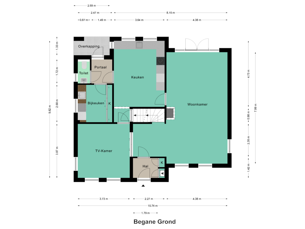 Bekijk plattegrond van Begane Grond van Bergerweg 19