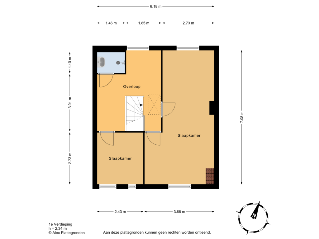 Bekijk plattegrond van 1e Verdieping van Patrimoniumstraat 14