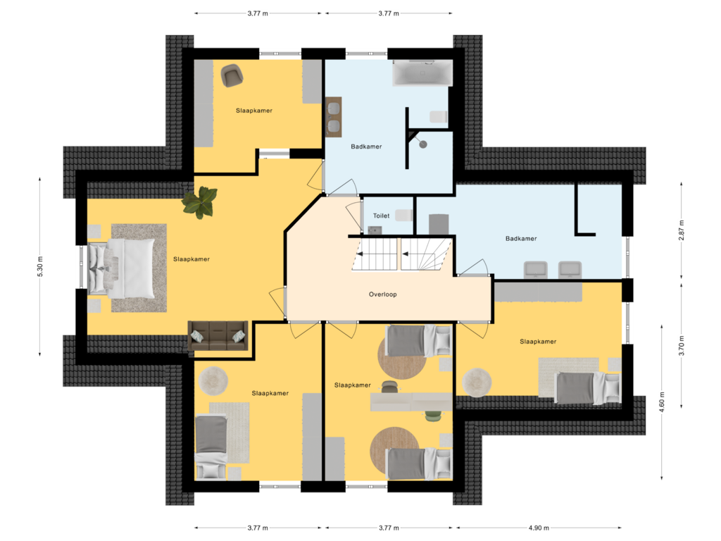 View floorplan of 1e Verdieping of De Groaf 5