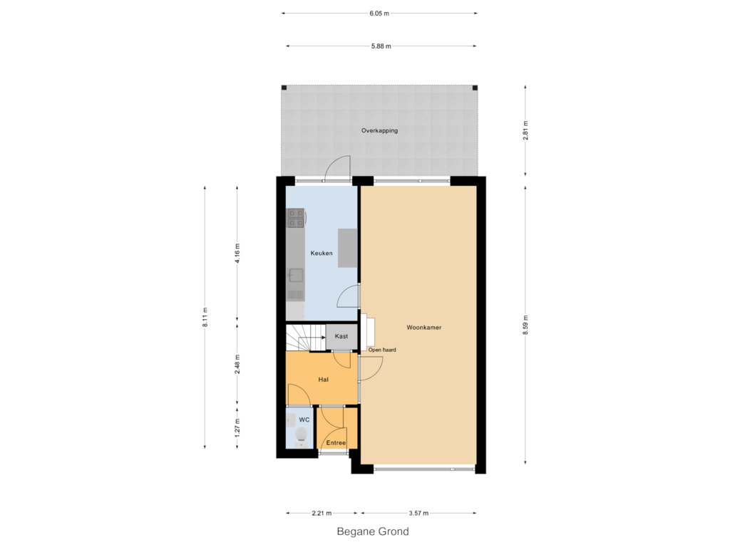 View floorplan of Begane Grond of Malvert 1110