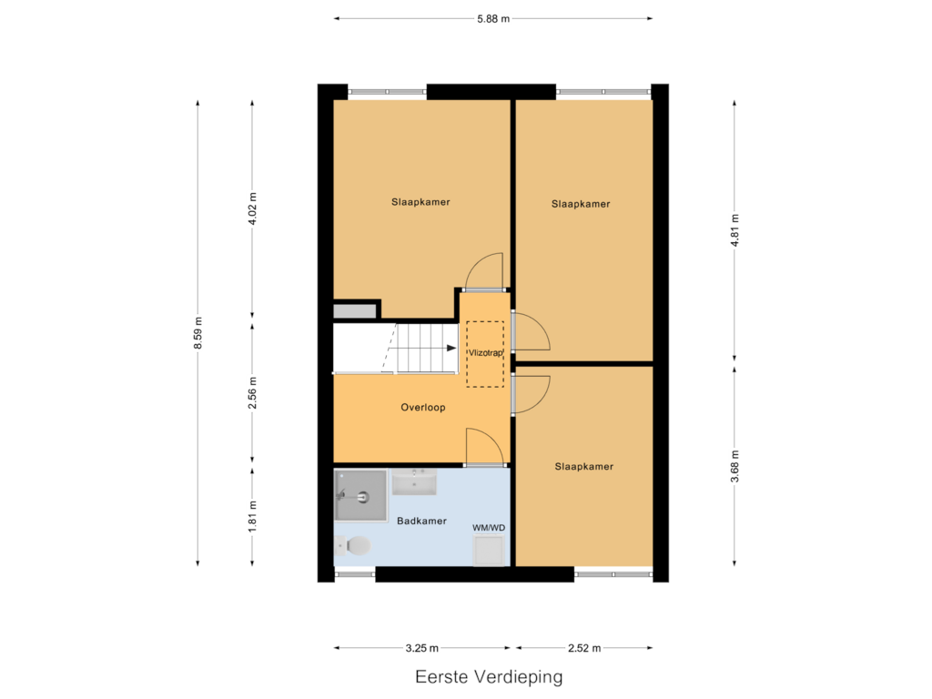 View floorplan of Eerste Verdieping of Malvert 1110