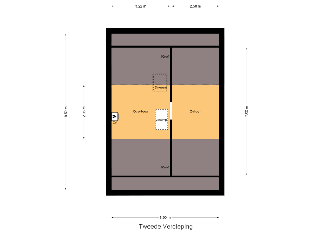 View floorplan of Tweede Verdieping of Malvert 1110