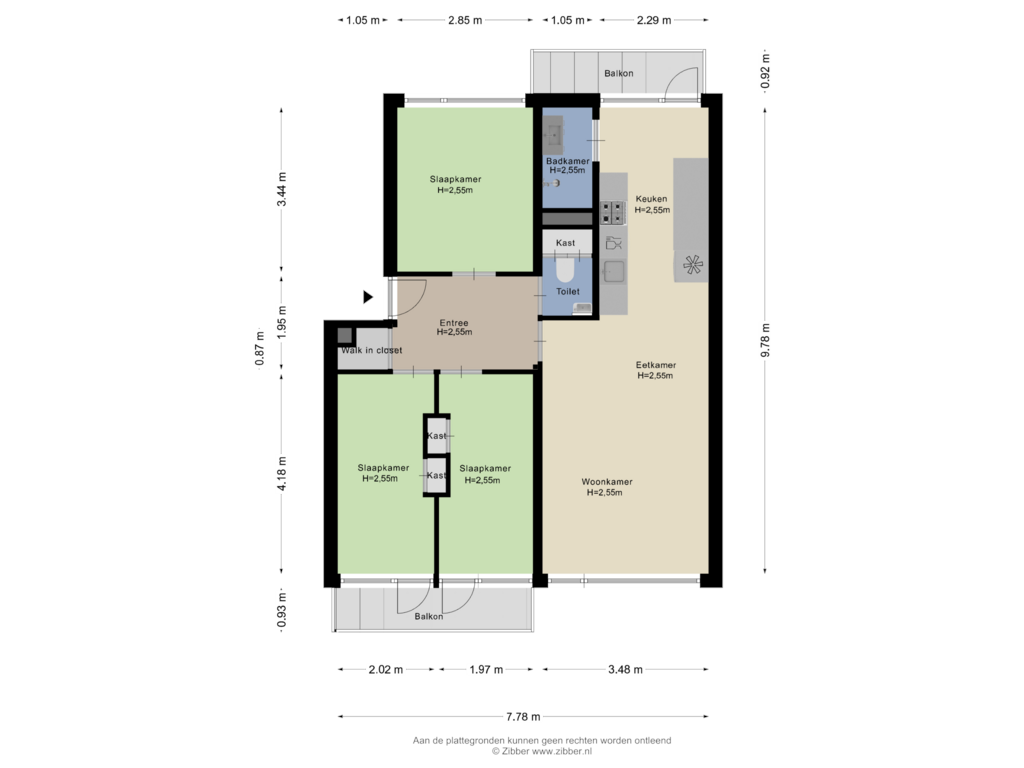 Bekijk plattegrond van Appartement van Rembrandtstraat 56-B