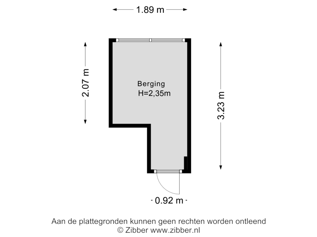 Bekijk plattegrond van Berging van Rembrandtstraat 56-B