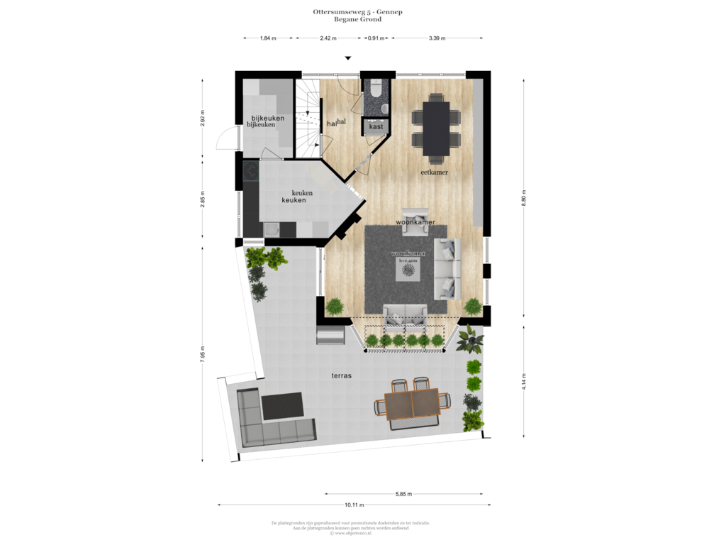 Bekijk plattegrond van BEGANE GROND van Ottersumseweg 5