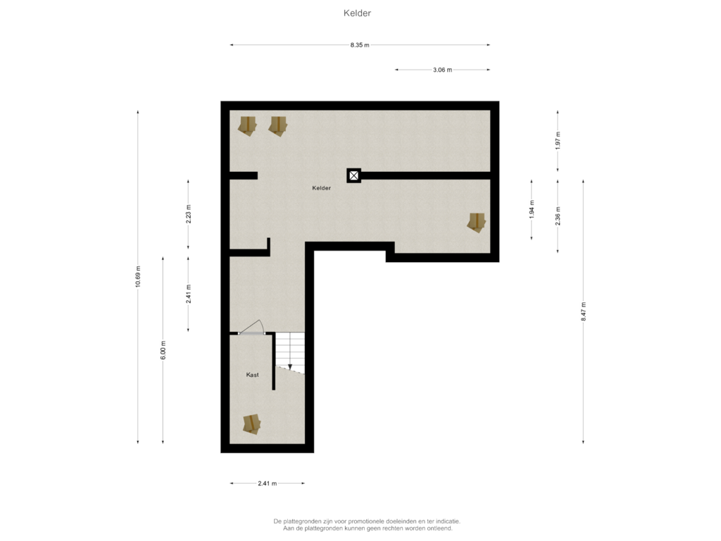 Bekijk plattegrond van Kelder van Sophiaweg 137