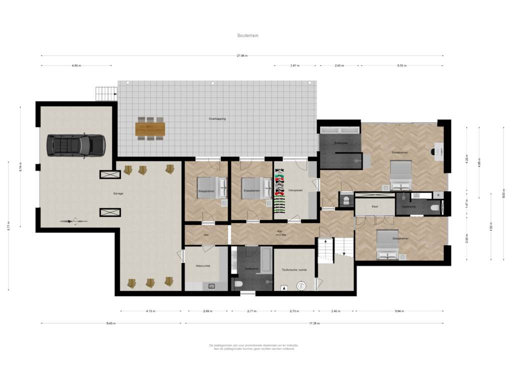 Bekijk plattegrond van Souterrain van Sophiaweg 137