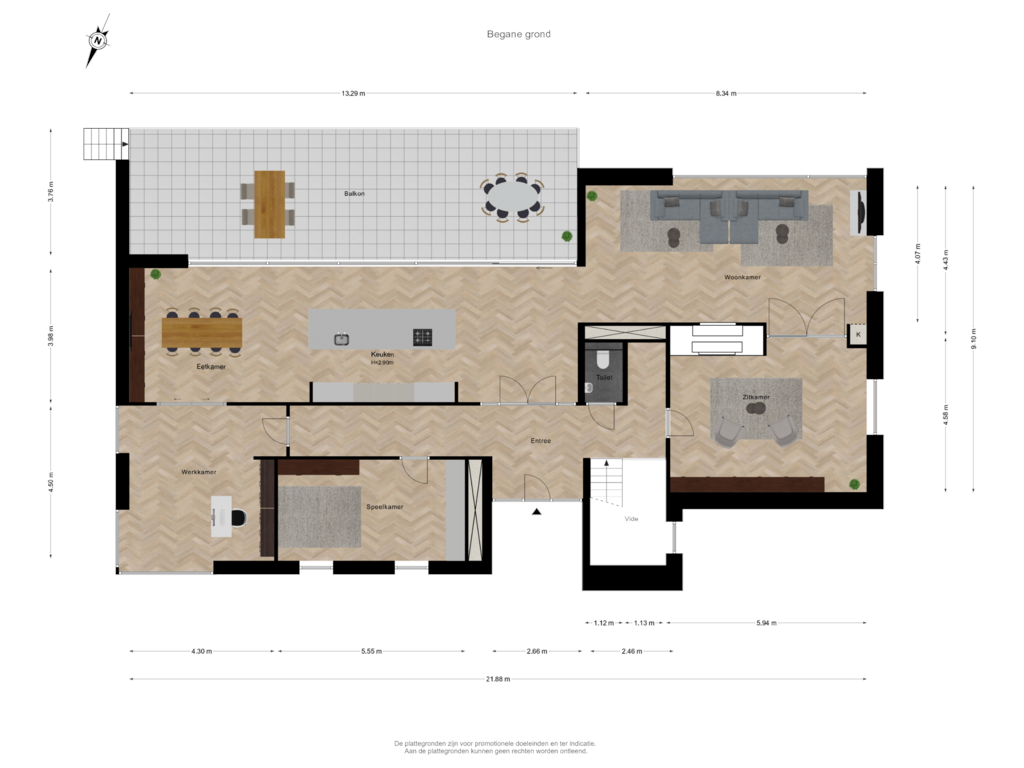 Bekijk plattegrond van Begane grond van Sophiaweg 137