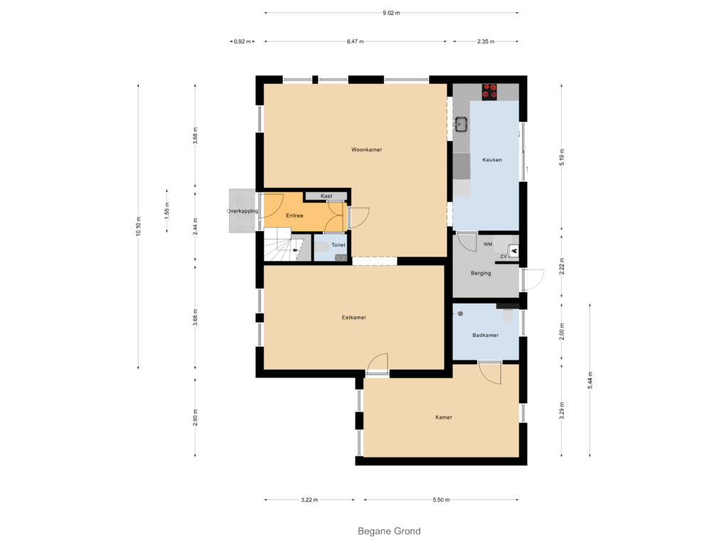 View floorplan of Begane Grond of Sassedijk 13