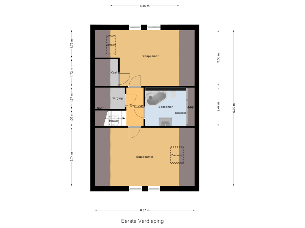 View floorplan of Eerste Verdieping  of Sassedijk 13