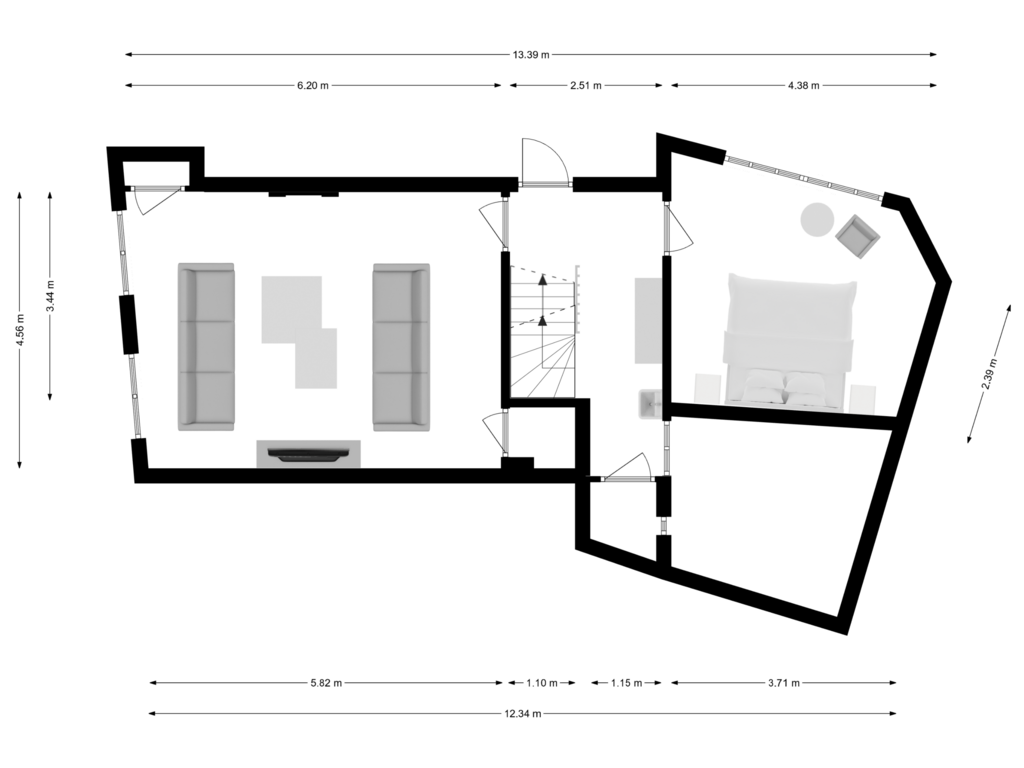 View floorplan of BEGANE GROND of Geldersekade 18