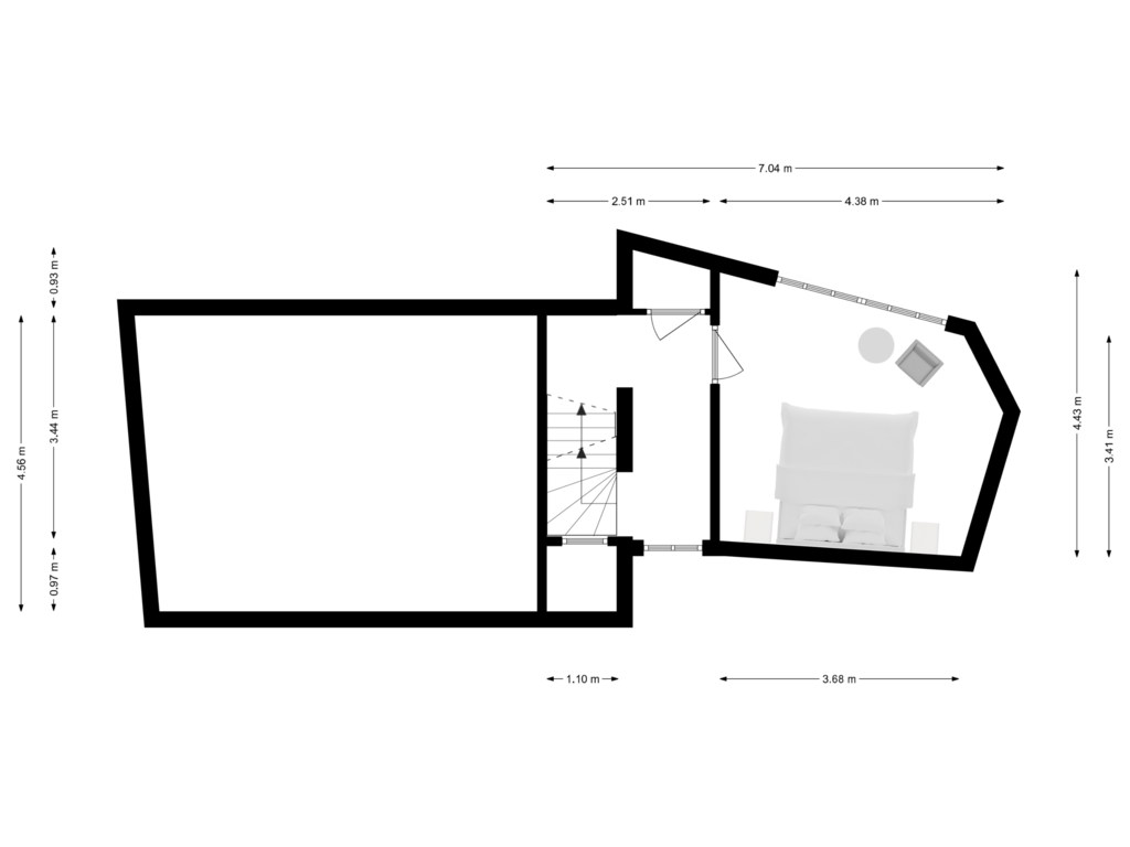 View floorplan of EERSTE VERDIEPING of Geldersekade 18