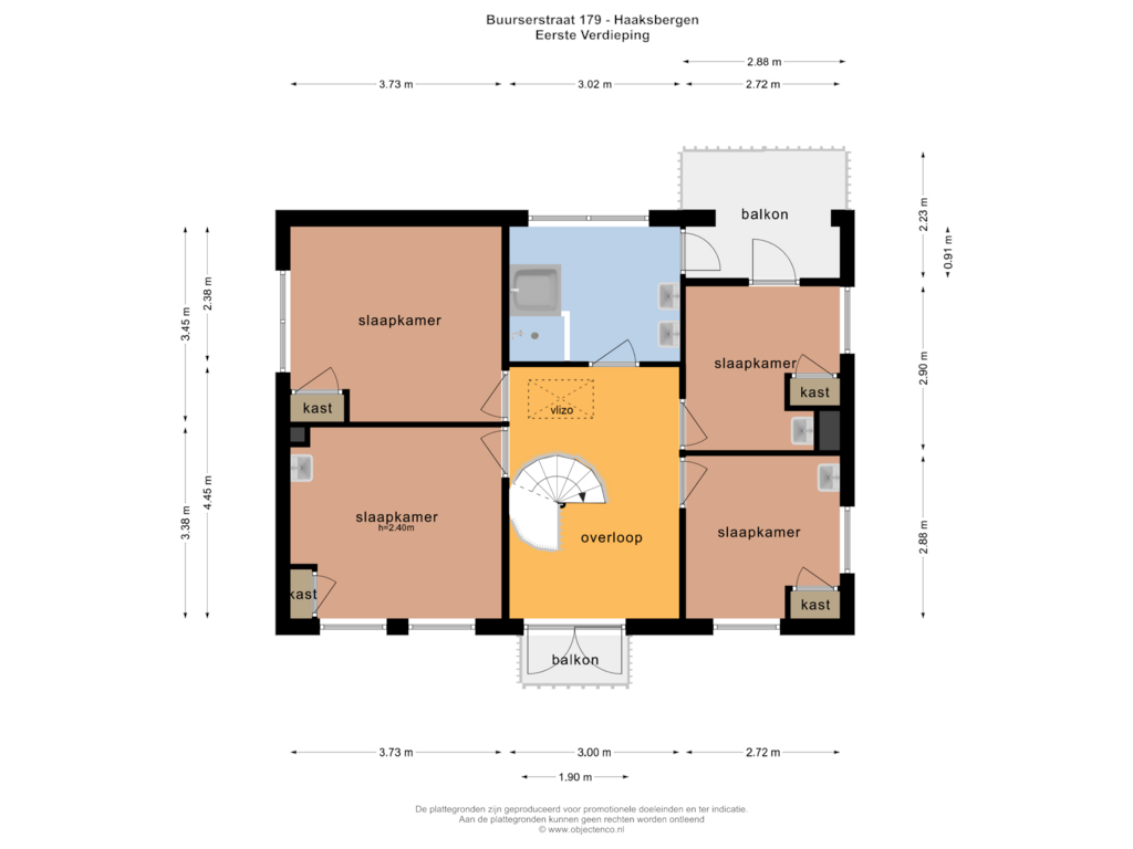 View floorplan of EERSTE VERDIEPING of Buurserstraat 179