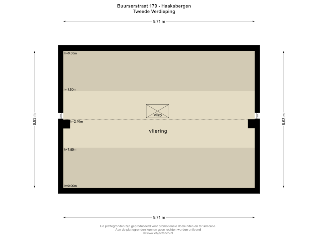 View floorplan of TWEEDE VERDIEPING of Buurserstraat 179