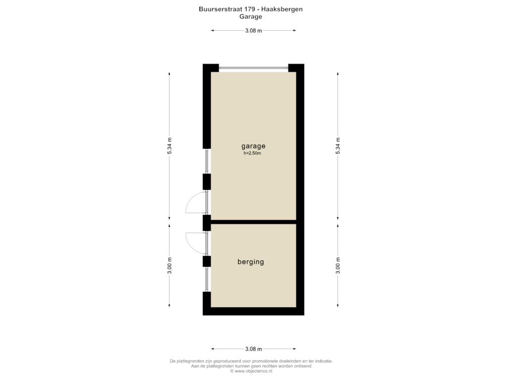 View floorplan of GARAGE of Buurserstraat 179