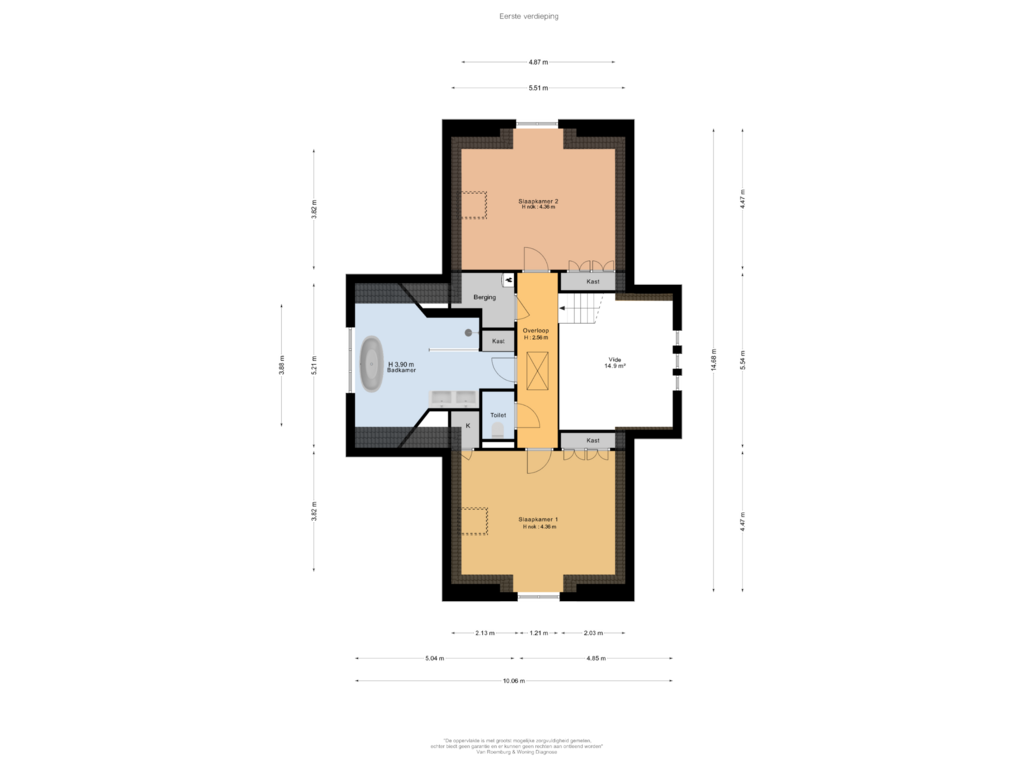 Bekijk plattegrond van Eerste verdieping van Paddepoel 2-B