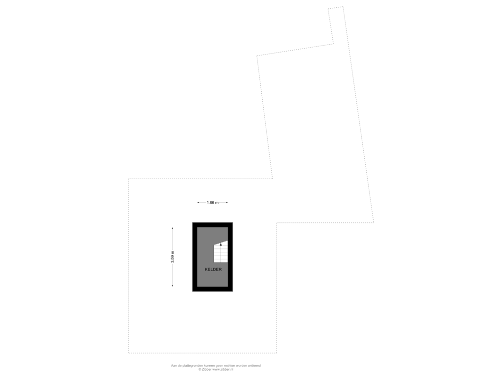 View floorplan of Kelder of Dwarsweg 3