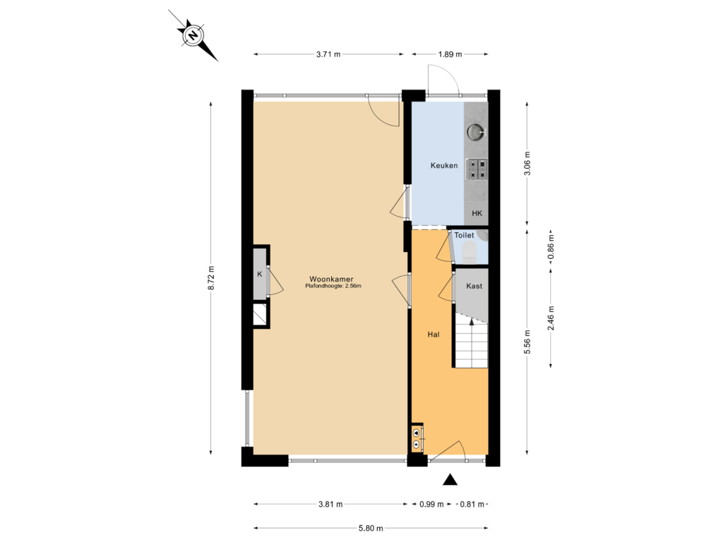 Bekijk plattegrond van Begane grond van Lage Woerd 23