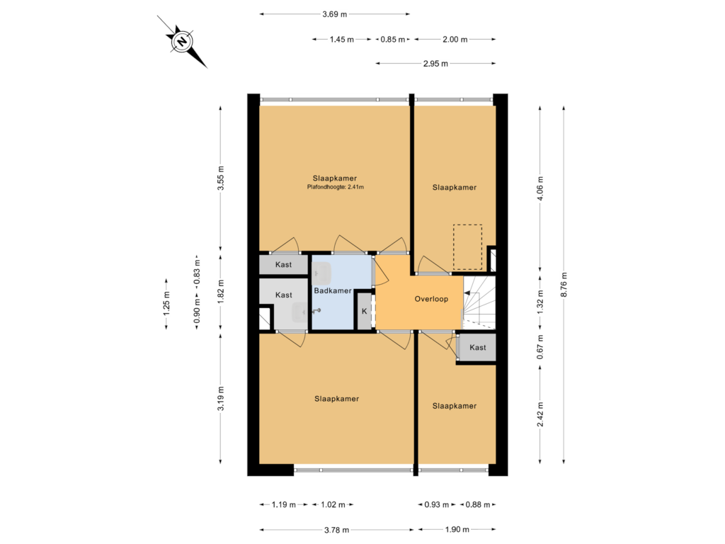 Bekijk plattegrond van 1e Verdieping van Lage Woerd 23