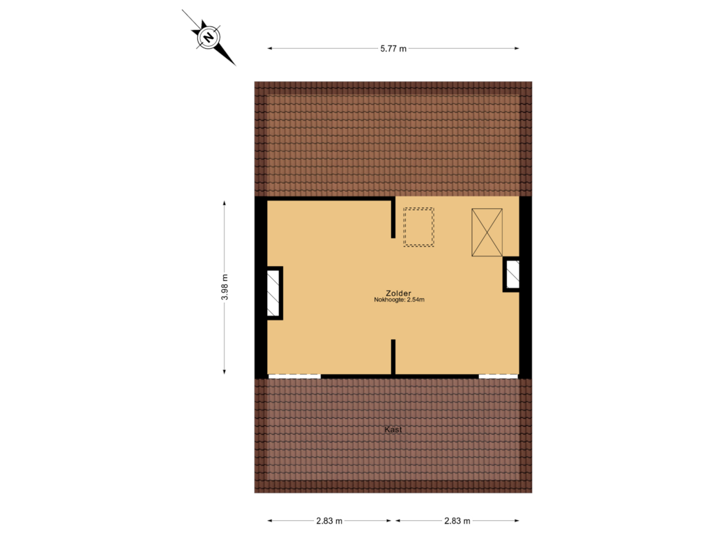 Bekijk plattegrond van 2e Verdieping van Lage Woerd 23