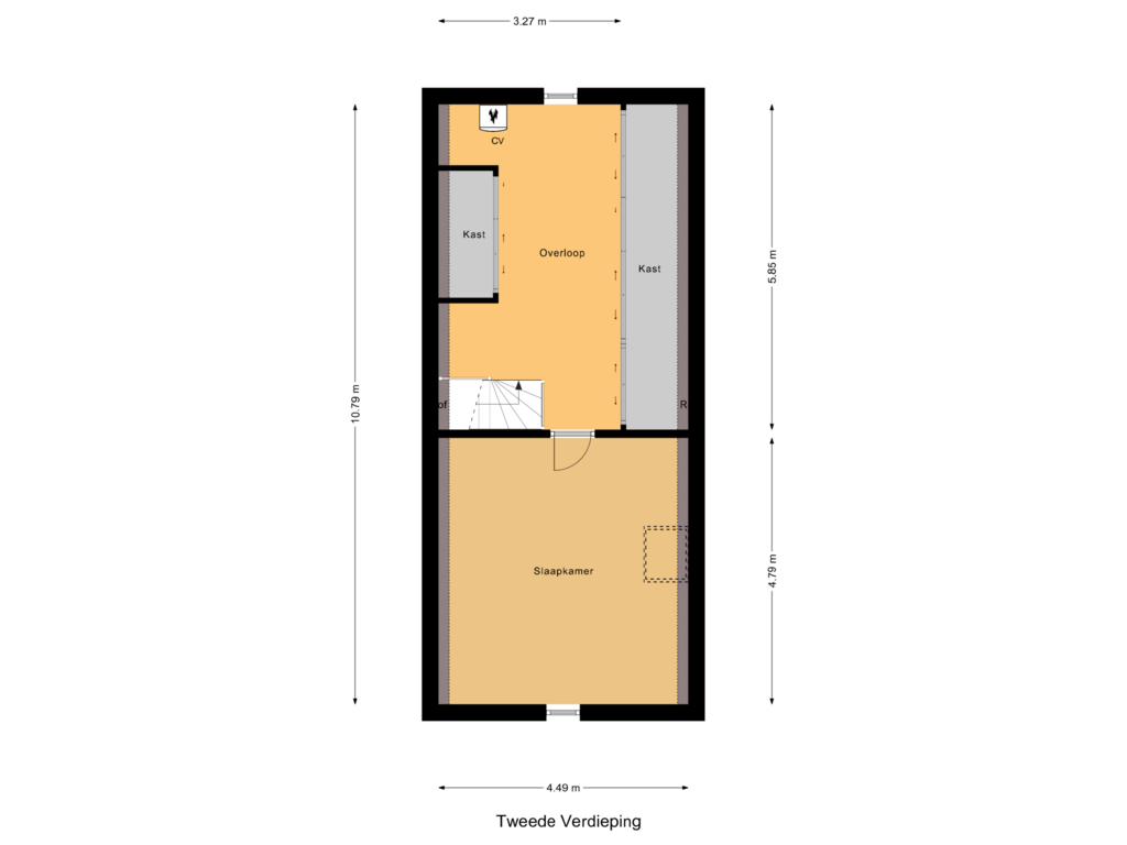 Bekijk plattegrond van Tweede Verdieping van Zuring 62