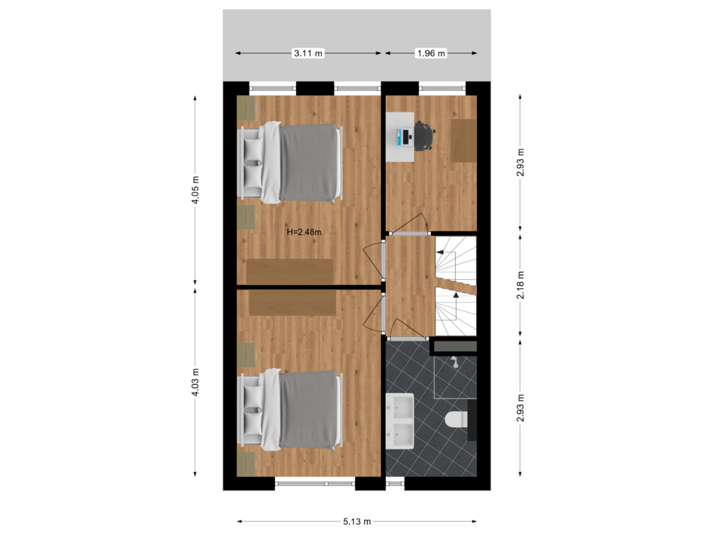 Bekijk plattegrond van Eerste Verdieping van Marjolein 38