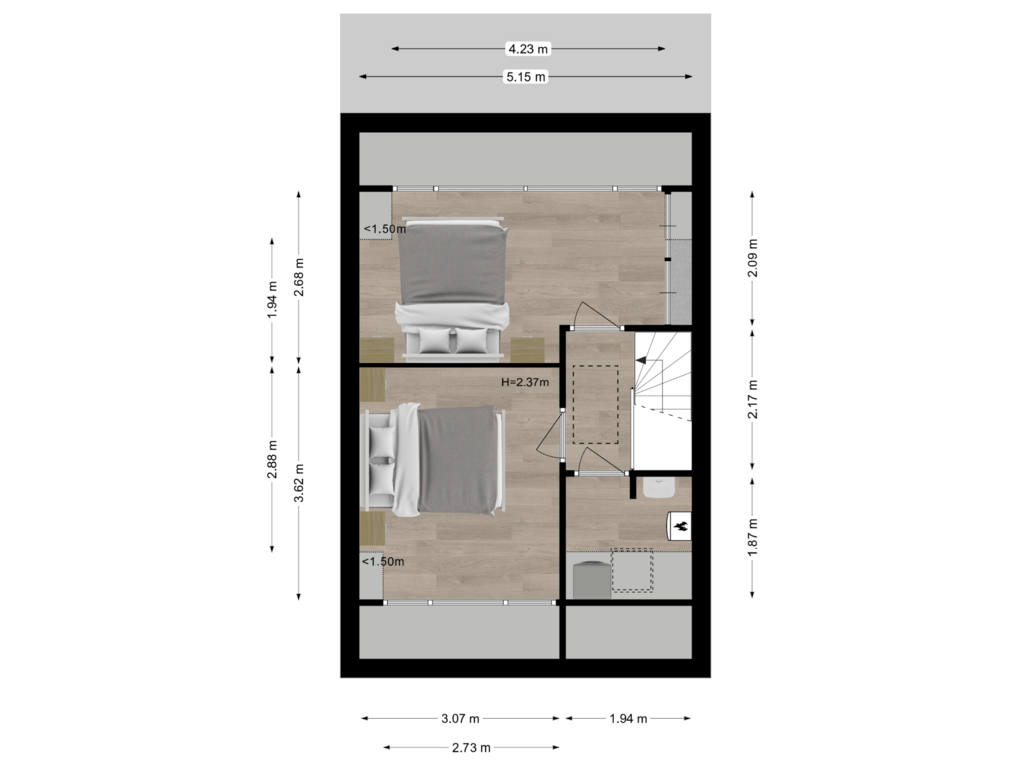 Bekijk plattegrond van Tweede Verdieping van Marjolein 38