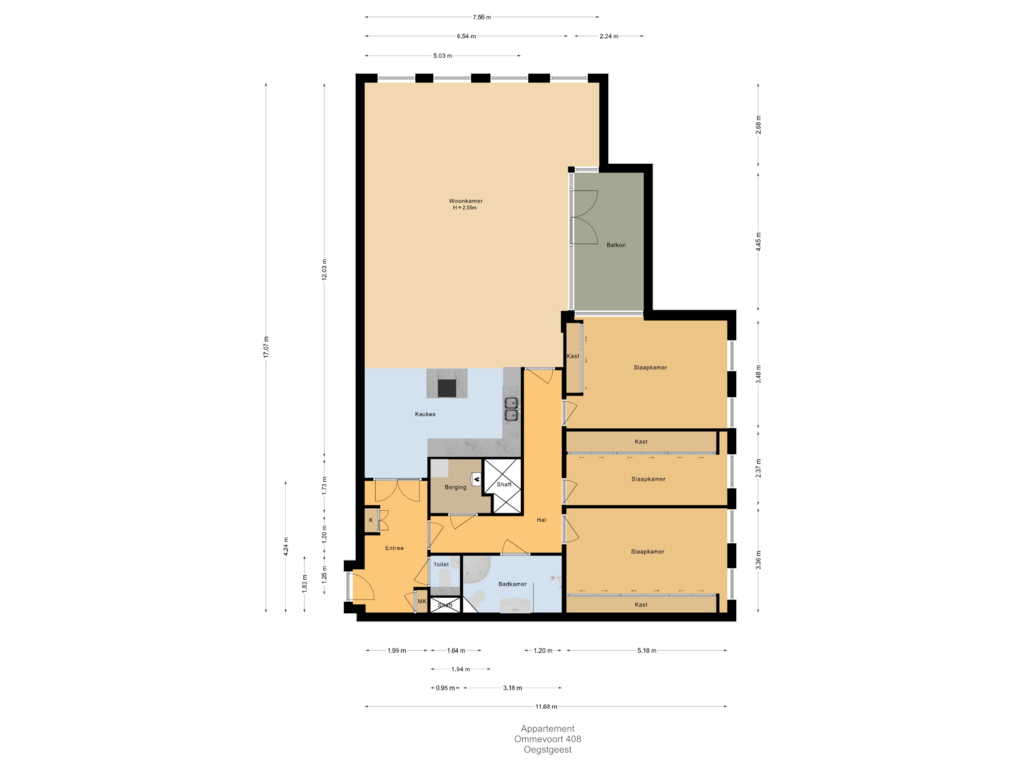 Bekijk plattegrond van Appartement van Ommevoort 408