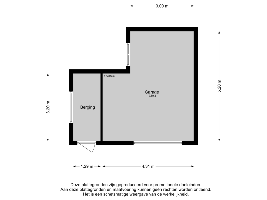 Bekijk plattegrond van Garage van Achterstraat 18