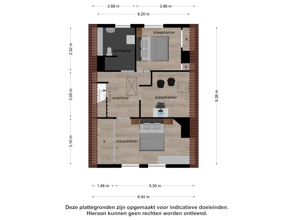 Bekijk plattegrond van 2e verdieping van Paul Krugerstraat 108