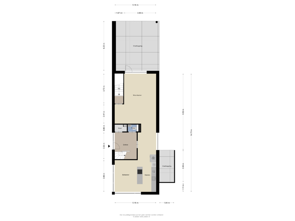 View floorplan of Begane Grond of Spoorbrughof 22