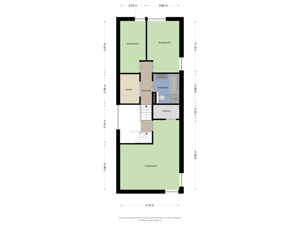 View floorplan of Eerste Verdieping of Spoorbrughof 22