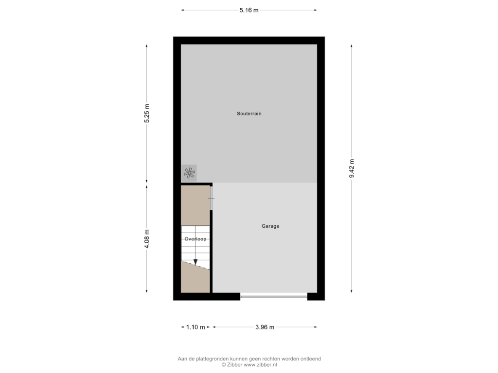 View floorplan of Souterrain of Spoorbrughof 22