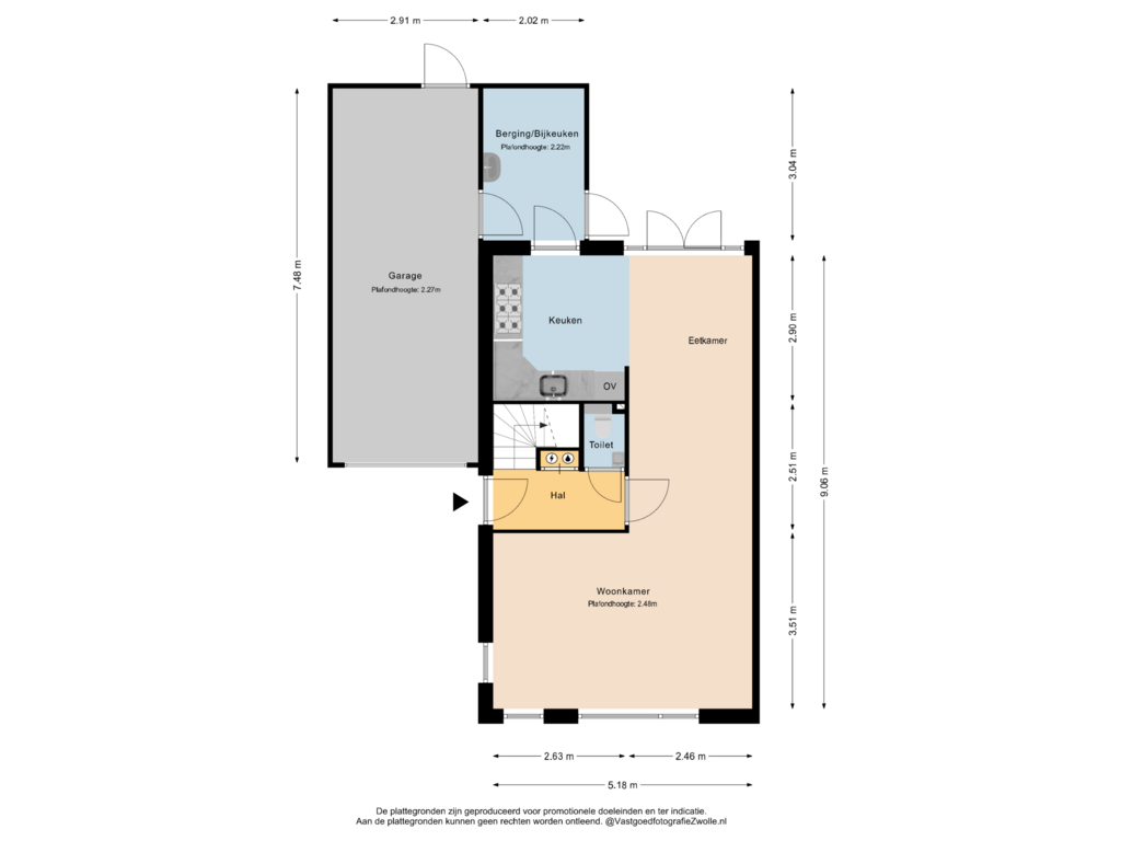 Bekijk plattegrond van Begane grond van Steenboerweg 25