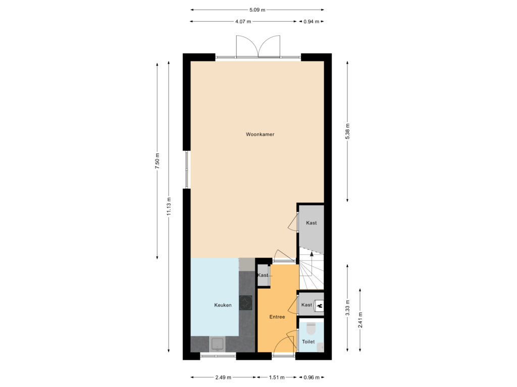 Bekijk plattegrond van Begane grond van Knotwilg 36