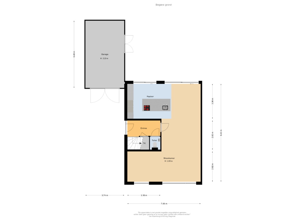 View floorplan of Begane grond of Johannes Bosboomlaan 13