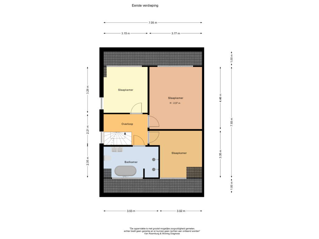 View floorplan of Eerste verdieping of Johannes Bosboomlaan 13