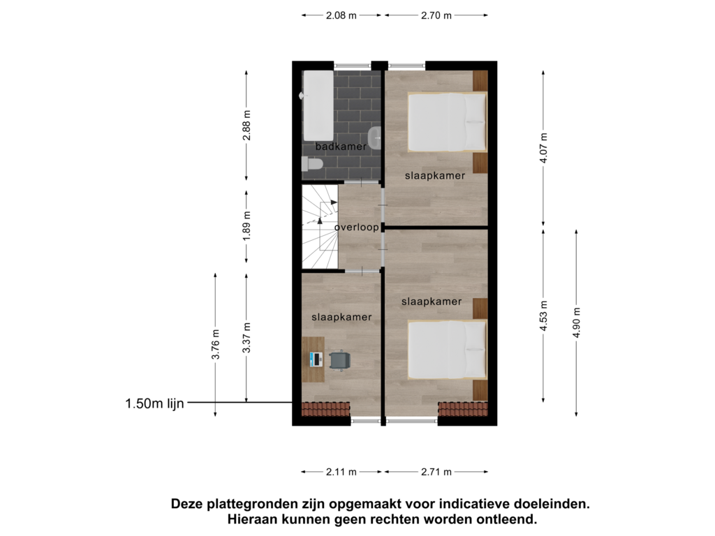 View floorplan of 1e verdieping of Martin Luther Kingstraat 36