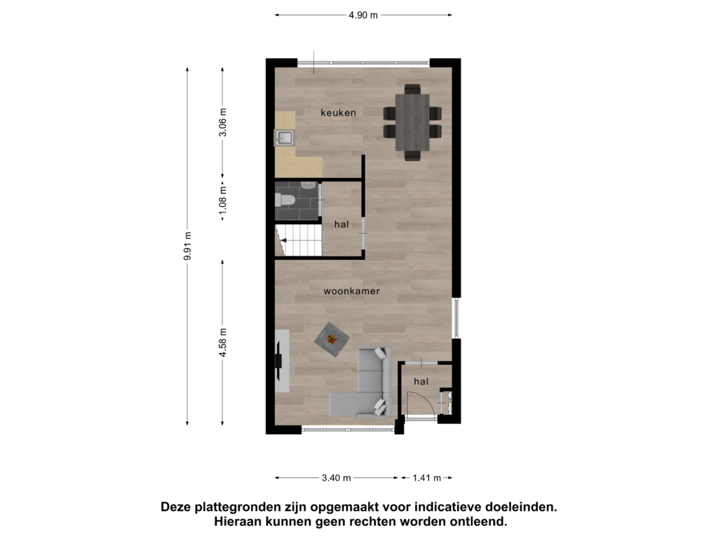 View floorplan of begane grond of Martin Luther Kingstraat 36