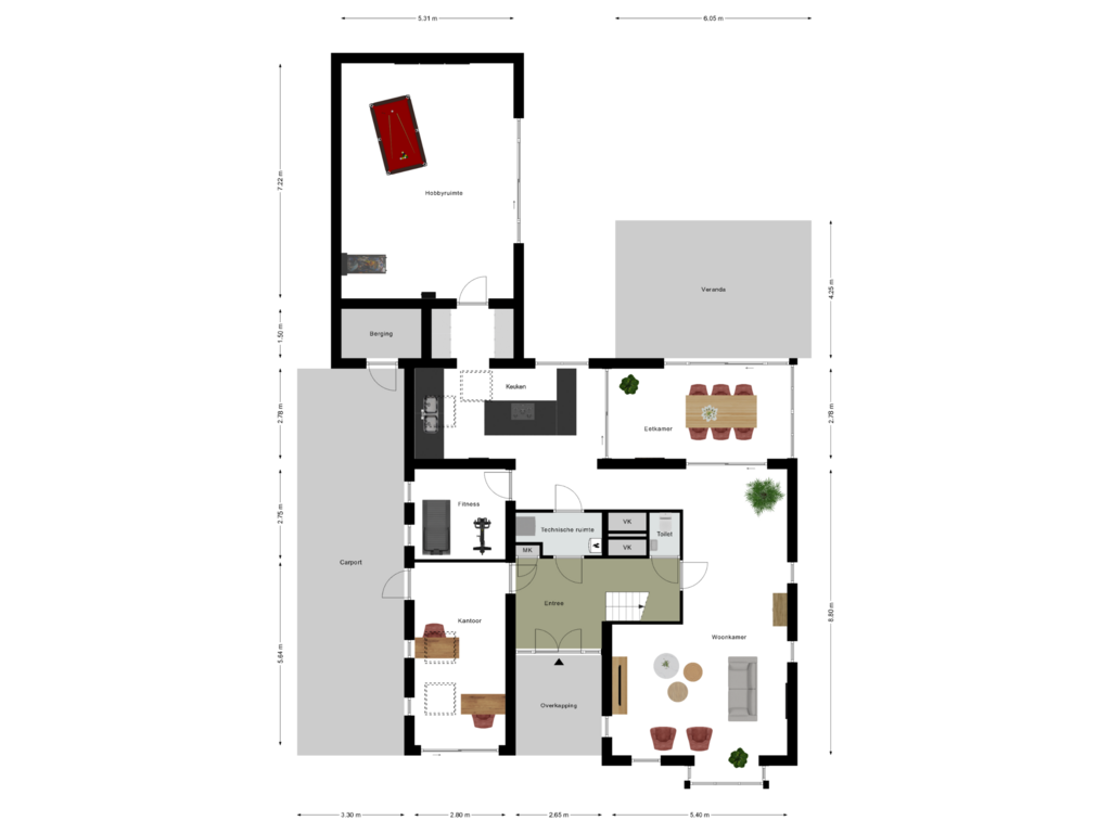 View floorplan of Begane Grond of Mr. W.M. Kolffstraat 4