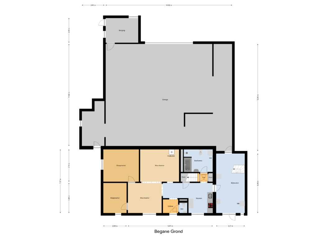 Bekijk plattegrond van Begane Grond van Langevenseweg 4