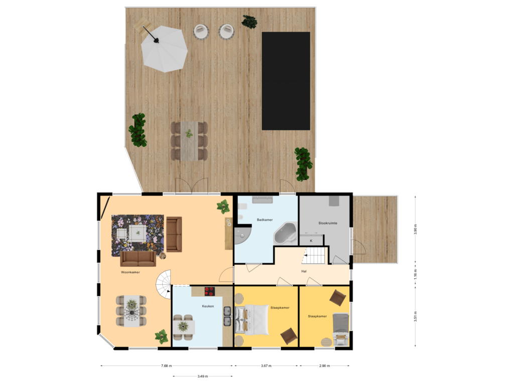 View floorplan of Verdieping of Grotestraat 25-A