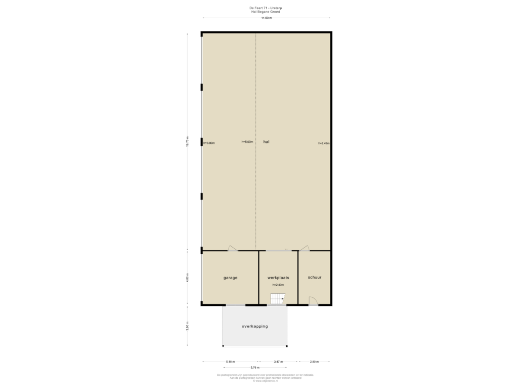 Bekijk plattegrond van HAL BG van De Feart 71