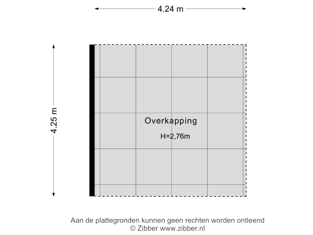 Bekijk plattegrond van Overkapping van Wollefoppenweg 11