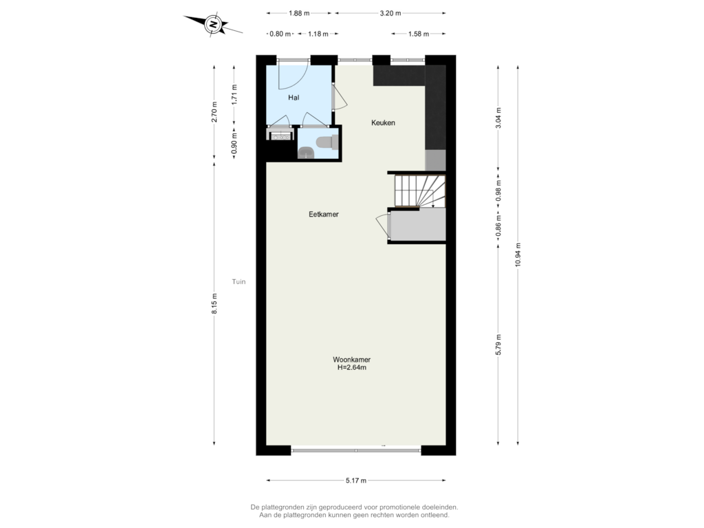 Bekijk plattegrond van Begane Grond van 1e Lunarelaan 23