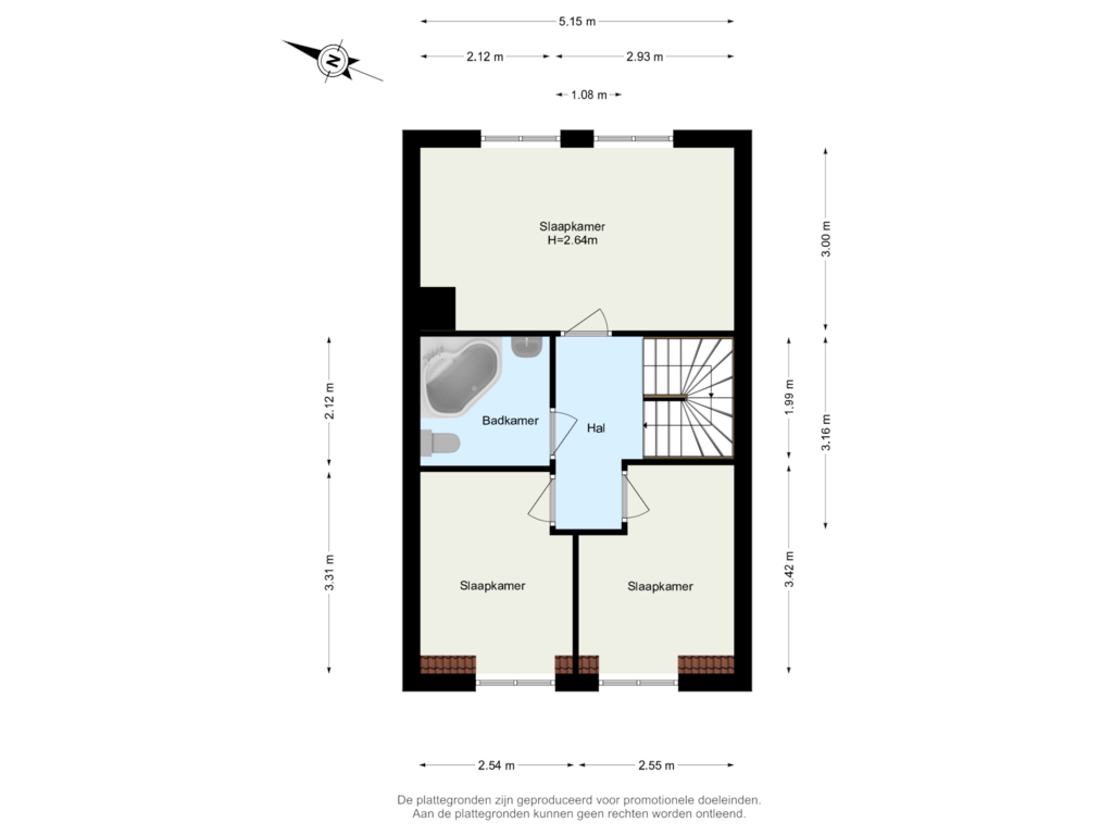 Bekijk plattegrond van Verdieping 1 van 1e Lunarelaan 23