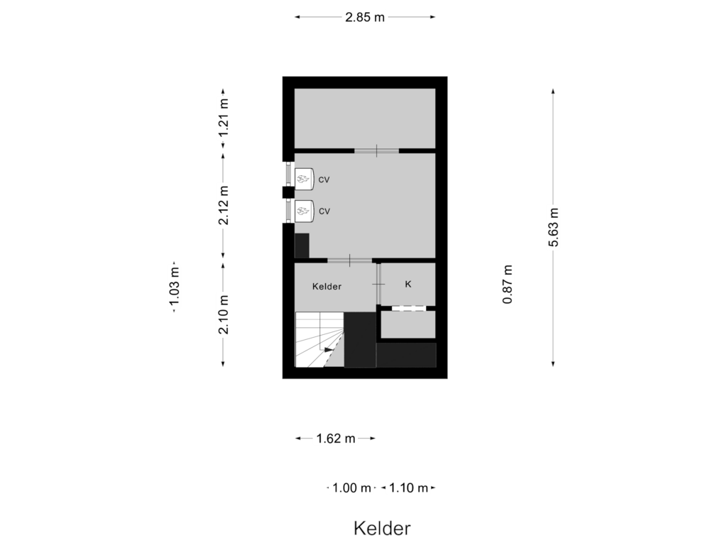 Bekijk plattegrond van Kelder van Wilhelminastraat 35