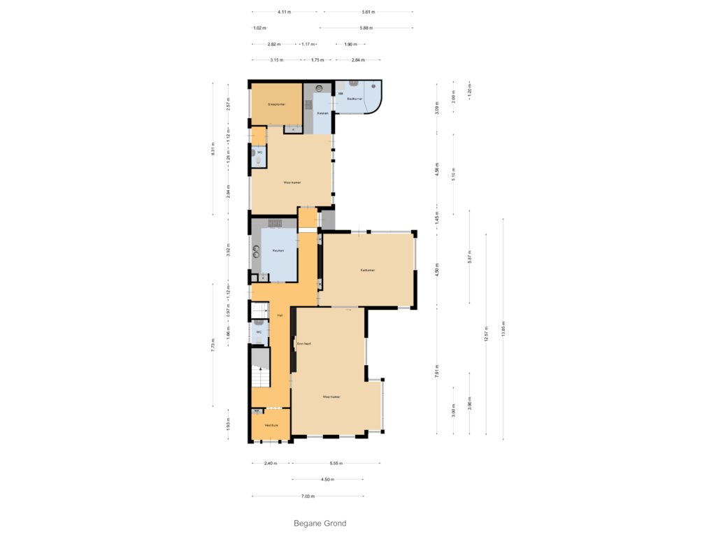 Bekijk plattegrond van Begane Grond van Wilhelminastraat 35