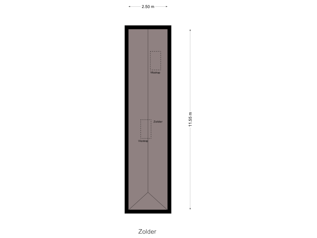 Bekijk plattegrond van Zolder van Wilhelminastraat 35